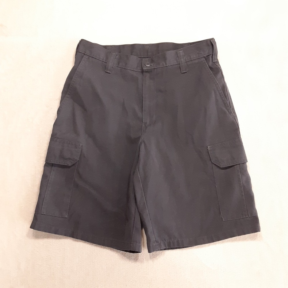 Cintas Mens Comfort Flex Cargo Shorts 30 Gray 10" Inseam Workwear 370-33